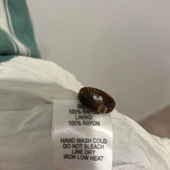 Lulus Jacqui Sage Green and White Striped Button Front Midi Dress Size S - Picture 7 of 8